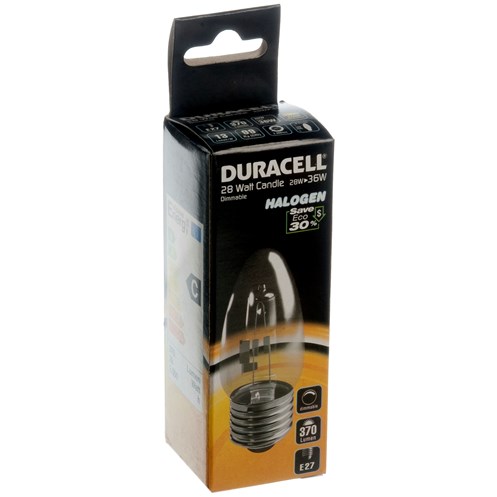 Duracel kaarslamp halogeen ECO 28W E27 230V helder