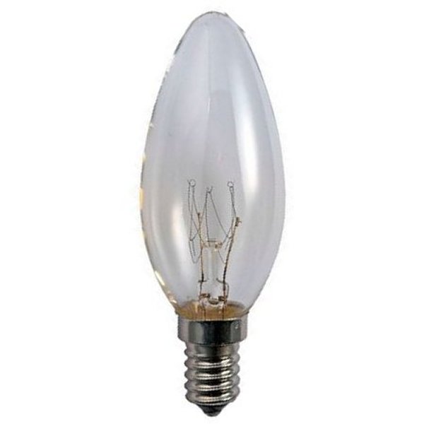 Kaarslamp 25W E14 230V B35 versterkte constructie helder