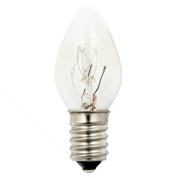 Mini kaarslamp 7W E14 230V 23x58mm helder
