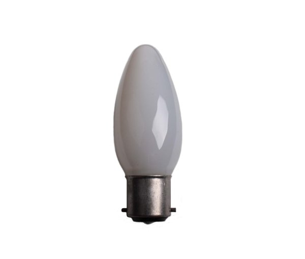 Kaarslamp 25W B22d 230V versterkte constuctie mat Let op bajonetfitting, geen schroeffitting