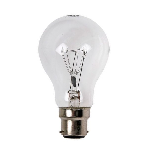 Normaallamp 40W B22d 230V helder Let op bajonetfitting, geen E27 schroeffitting