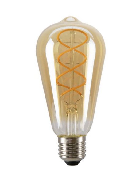 SLV 1008646 Lichtbron ST64 E27 goud curly filament 2000K