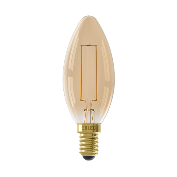 Calex filament LED kaarslamp 3,5W E14 220V-240V 821 2100K B35 goud dimbaar