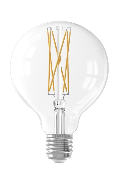 Calex filament LED globelamp 80mm 4W E27 240V 2300K kleur 823 dimbaar helder
