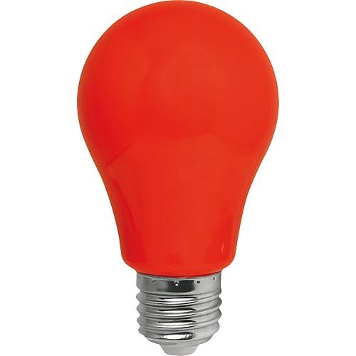 LED normaallamp A60 3W E27 230V met kunststof bol rood niet dimbaar