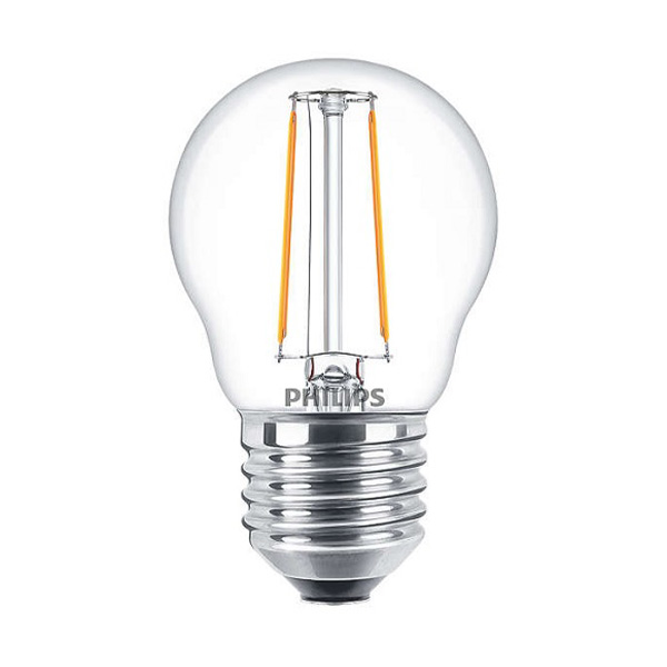 Philips Classic filament LED kogellamp D 2W-25W E27 220V-240V 2700K kleur 827 P45 827 helder niet dimbaar