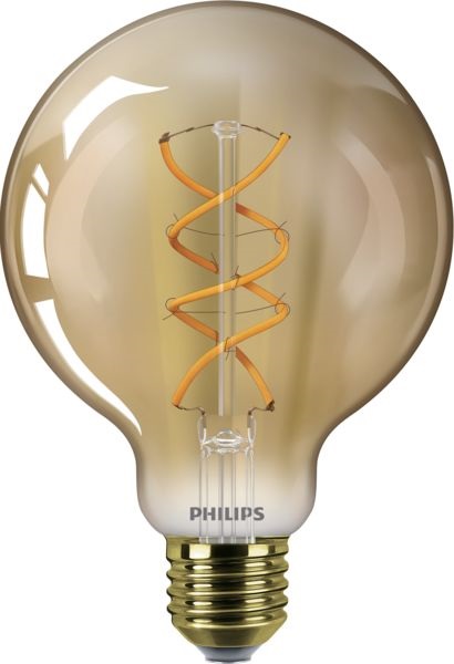 Philips Classic Vintage flexLED filament LED globelamp 93mm 5W-25W E27 2000K kleur 820 goud niet dimbaar