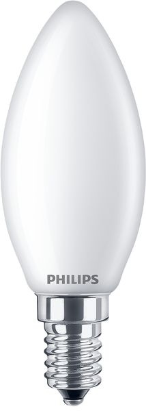 Philips Classic LED kaarslamp 4,3W-40W E14 220V-240V 2700K kleur 827 B35 mat niet dimbaar