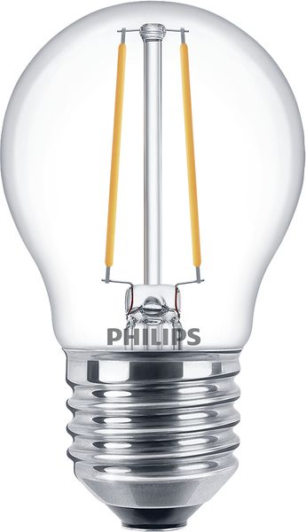 Philips Classic filament LED kogellamp 2,7W-25W E27 220V-240V 2700K kleur 827 P45 helder dimbaar