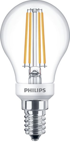 Philips Classic filament LED kogellamp 5W=40W E14 220V-240V 827 P45 helder dimbaar