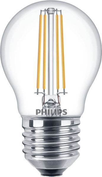 Philips Classic filament LED kogellamp 5W-40W E27 220V-240V 2700K kleur 827 P45 helder dimbaar