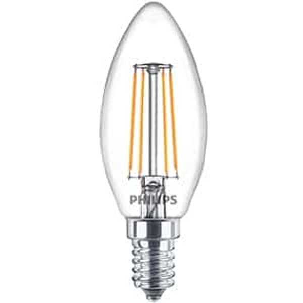 Philips Classic filament LED kaarslamp 4,3W-50W E14 220V-240V 2700K kleur 827 B35 helder niet dimbaar