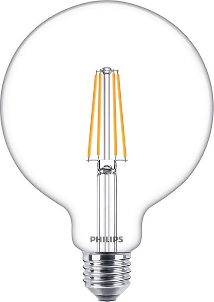 Philips Classic filament LED globelamp G120 120mm 8W-60W E27 220-240V 2700K kleur 827 helder dimbaar