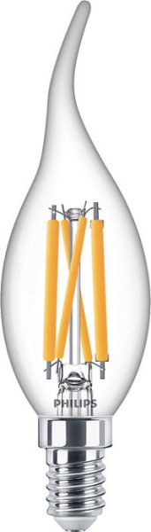 Philips Classic filament LED bentip BA35 kaarslamp DT 4,5W-40W E14 220V-240V 2700K-2200K kleur 927-922 helder dimbaar