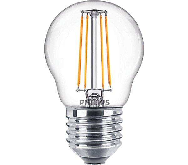 Philips Classic filament LED kogellamp 4,5W=40W E27 220V-240V 2700K kleur 827 P45 helder dimbaar