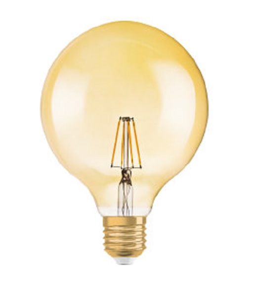 Osram Vintage 1906 filament LED globelamp 125mm 6,5W=51W E27 220-240V 2400K 824 goud dimbaar