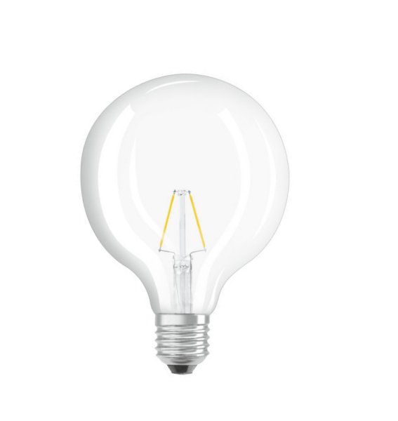Osram Parathom filament LED globelamp 125mm 2W=25W E27 2700K kleur 827 helder niet dimbaar