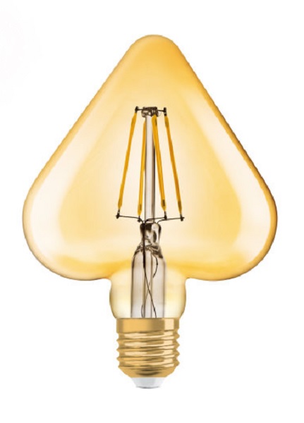Osram Vintage filament Heart LEDlamp 1906 4,5W=40W E27 220-240V 2500K kleur 825 goud niet dimbaar