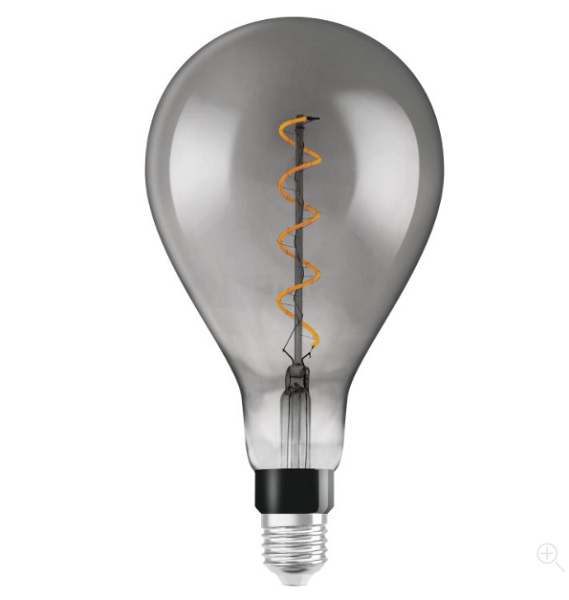 Osram Classic Vintage 1906 LEDlamp 5W E27 230V 1800K  kleur 818 rookglas niet dimbaar