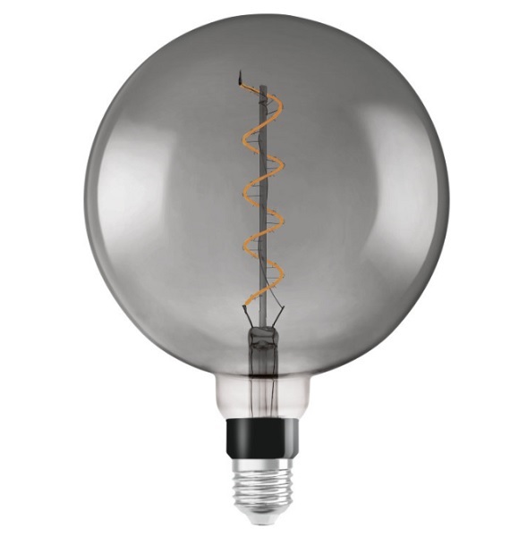 Osram Vintage filament 1906 LED globelamp 200mm 5W=12W E27 220V-240V 1800K kleur 818 rookglas niet dimbaar