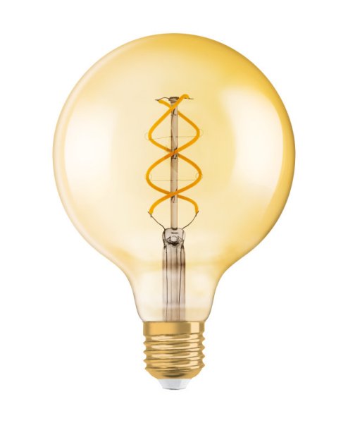 Osram Vintage filament 1906 LED globelamp 125mm 4,5W=25W E27 220V-240V 2000K kleur 820 goud dimbaar