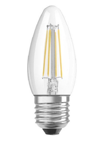 Osram Parathom Retrofit Classic B filament LED kaarslamp 4,5W=40W E27 220V-240V 2700K kleur 827 B35 helder dimbaar