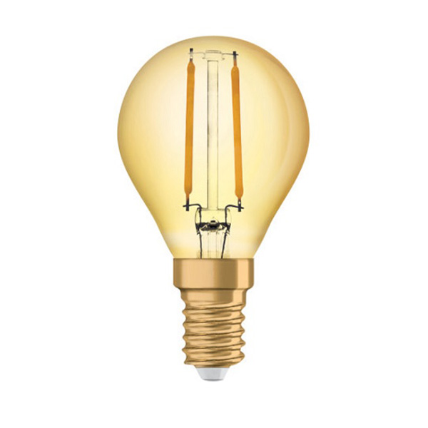 Osram Vintage 1906 P filament LED kogellamp 2,5W E14 220V-240V 2400K kleur 824 goud niet dimbaar