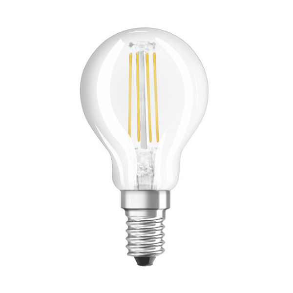 Osram Relax and Active Classic P filament LED kogellamp 4W=40W E14 220V-240V 4000K-2700K kleur 840-827 helder niet dimbaar