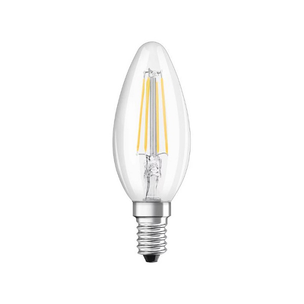 Osram Parathom Classic Retrofit filament LED kaarslamp 4W=40W E14 220V-240V 2700K kleur 827 B35 helder niet dimbaar