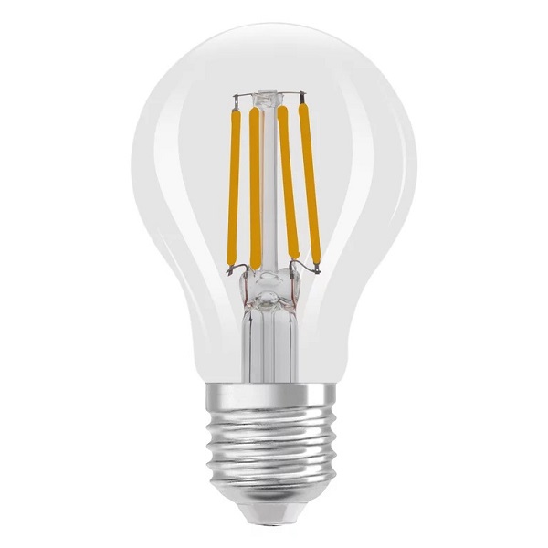 Osram Superstar GLOWDim Classic A filament LED normaallamp 4W=40W E27 220V-240V 827-822 2700K-2200K kleur 827 helder dimbaar
GLOWdim Dim to warm, kleurtemperatuur verschuift van warmwit naar zeer warmwit bij volledig dimmen