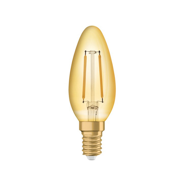 Osram Vintage 1906 filament LED kaarslamp 1,5W=12W E14 220V-240V 824 2400K B35 goud niet dimbaar