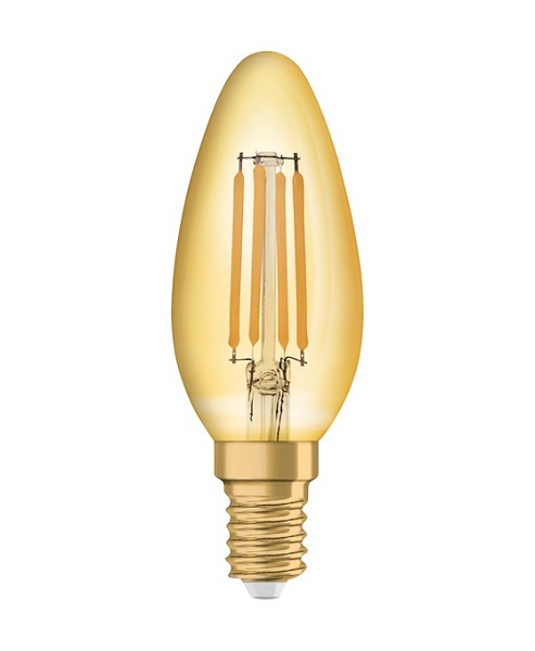 Osram Vintage 1906 filament LED kaarslamp 4W=35W E14 220V-240V 824 2400K B35 goud niet dimbaar