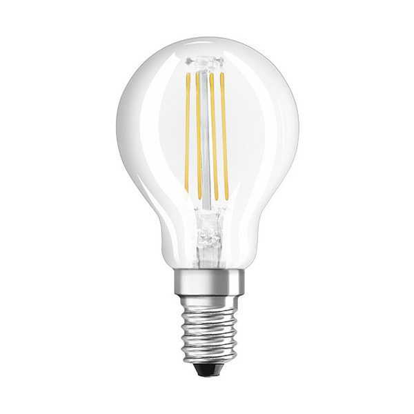 Osram Parathom Retrofit Classic P filament LED kogellamp 4W=40W E14 220V-240V 2700K kleur 827 helder niet dimbaar