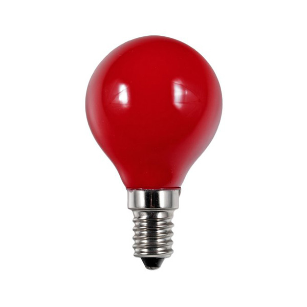 SPL filament LED kogellamp 1W E14 230V rood niet dimbaar