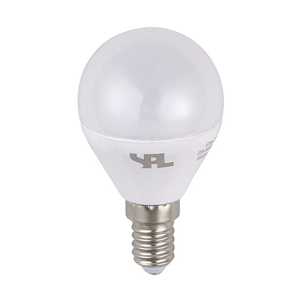 SPL LED kogellamp 5W E14 230V 2700K kleur 827 opaal dimbaar