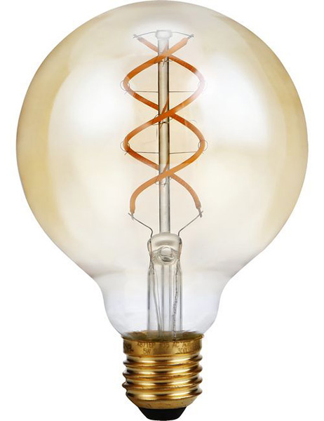 SPL flexLED filament LED globelamp 95mm DH 5W E27 230V 2000K kleur 920 goud dimbaar
