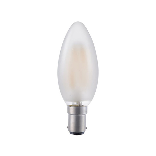 SPL filament LED kaarslamp 4W Ba15d 230V 2500K kleur 925 C35 mat dimbaar