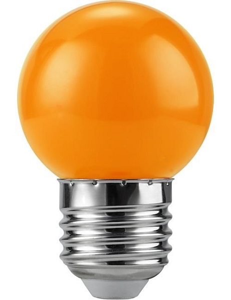 SPL LED kogellamp 1W E27 230V oranje niet dimbaar