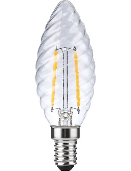 SPL filament LED gedraaide kaarslamp 2W=16W E14 230V 927 2700K helder dimbaar