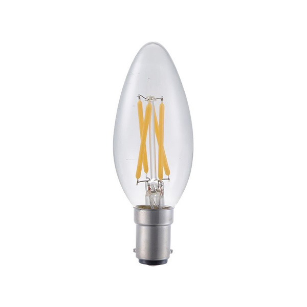 SPL filament LED kaarslamp 4W=30W Ba15d 230V 2500K kleur 925 C35 helder dimbaar