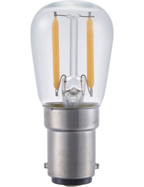 SPL filament Pygmy LED buislamp 1,5W Ba15d 230V 2500K kleur 925 helder niet dimbaar