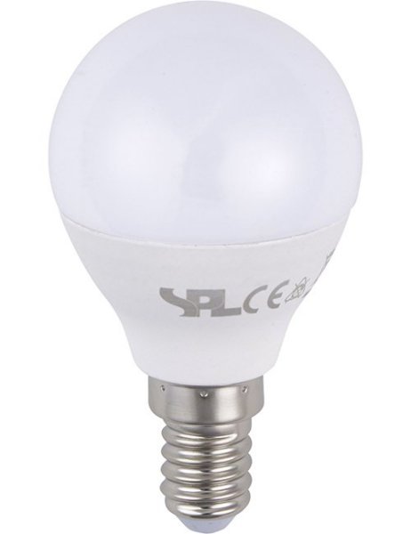 SPL LED kogellamp 5W=35W E14 100V-240V 3000K kleur 830 opaal niet dimbaar