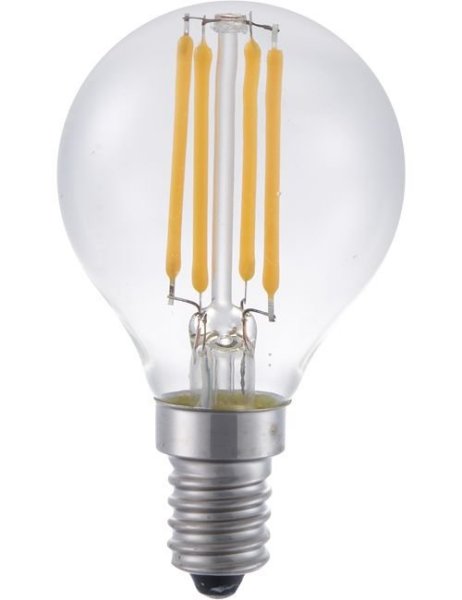 SPL filament LED kogellamp 4W=30W E14 230V 2200K kleur 822 helder dimbaar