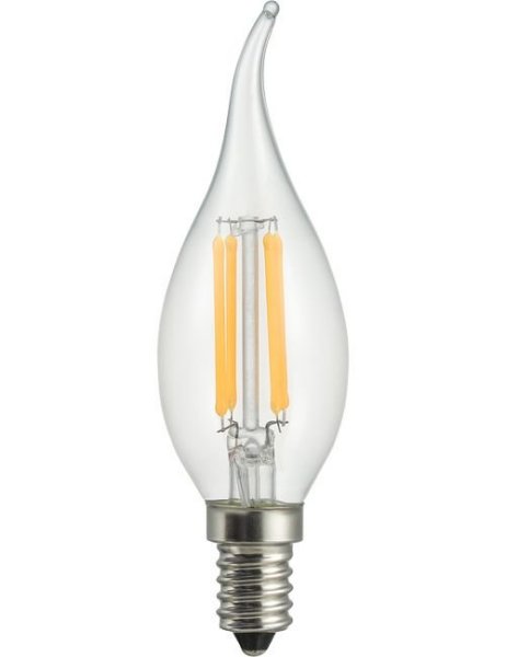 SPL filament LED bentip kaarslamp 4W=35W E14 230V 2700K kleur 827 C35 helder dimbaar