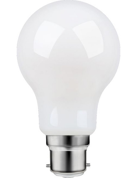 SPL filament LED normaallamp 8W Ba22d 230V 2700K kleur 827 opaal dimbaar