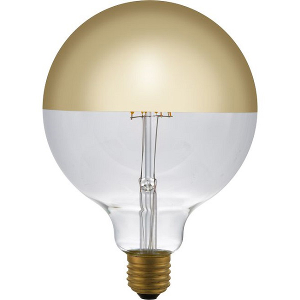 SPL filament LED globe kopspiegellamp 125mm 4W E27 230V 2500K kleur 825 goud dimbaar