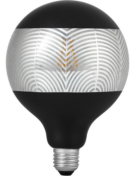 SPL filament LED globelamp Laser leaf 125mm 4W E27 230V 2500K kleur 925 zwart dimbaar