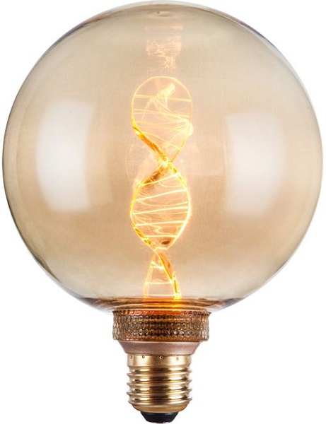 SPL Vintage LED DNA globelamp125mm 3,5W E27 230V 1800K kleur 818 goud dimbaar