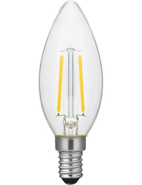 SPL filament LED kaarslamp 2W E14 230V 925 2500K helder dimbaar