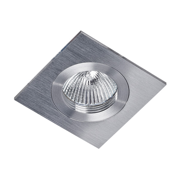 Smooth inbouwspot MR16 50W geschuurd aluminium vierkant vast